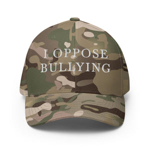I Oppose Bullying - Light Camouflage Structured Twill Cap (White Text)