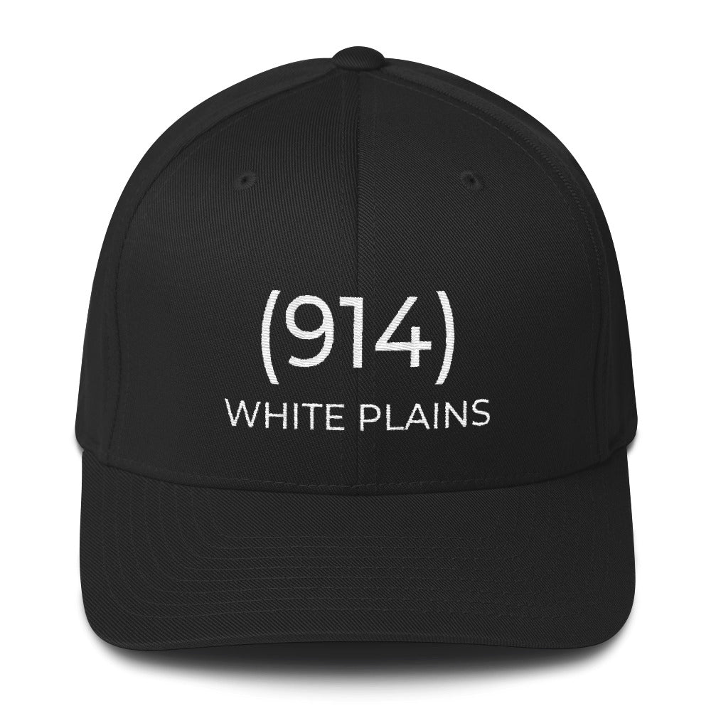 (914) White Plains Black & White Cap