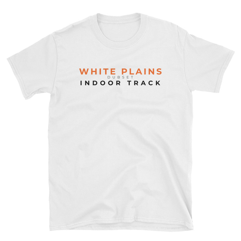 White Plains Indoor Track Short-Sleeve White T-Shirt